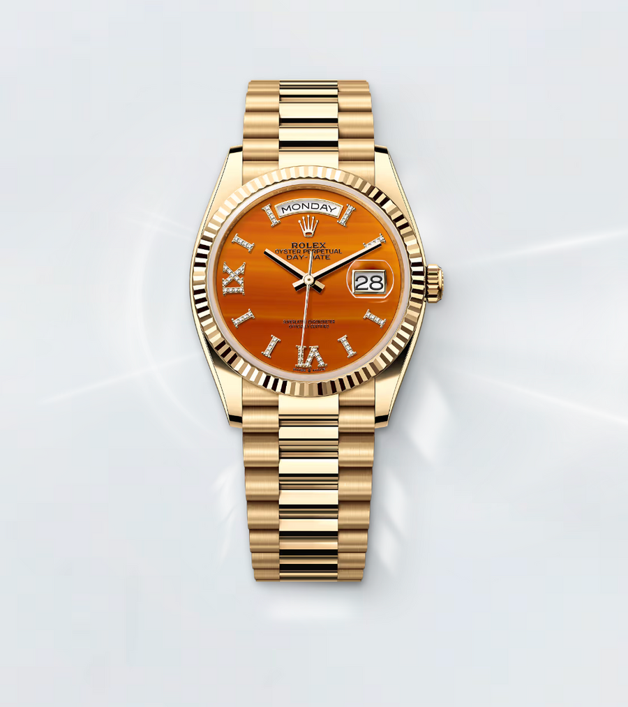 Rolex Day-Date 36 (2025) Carnelian Diamond Dial